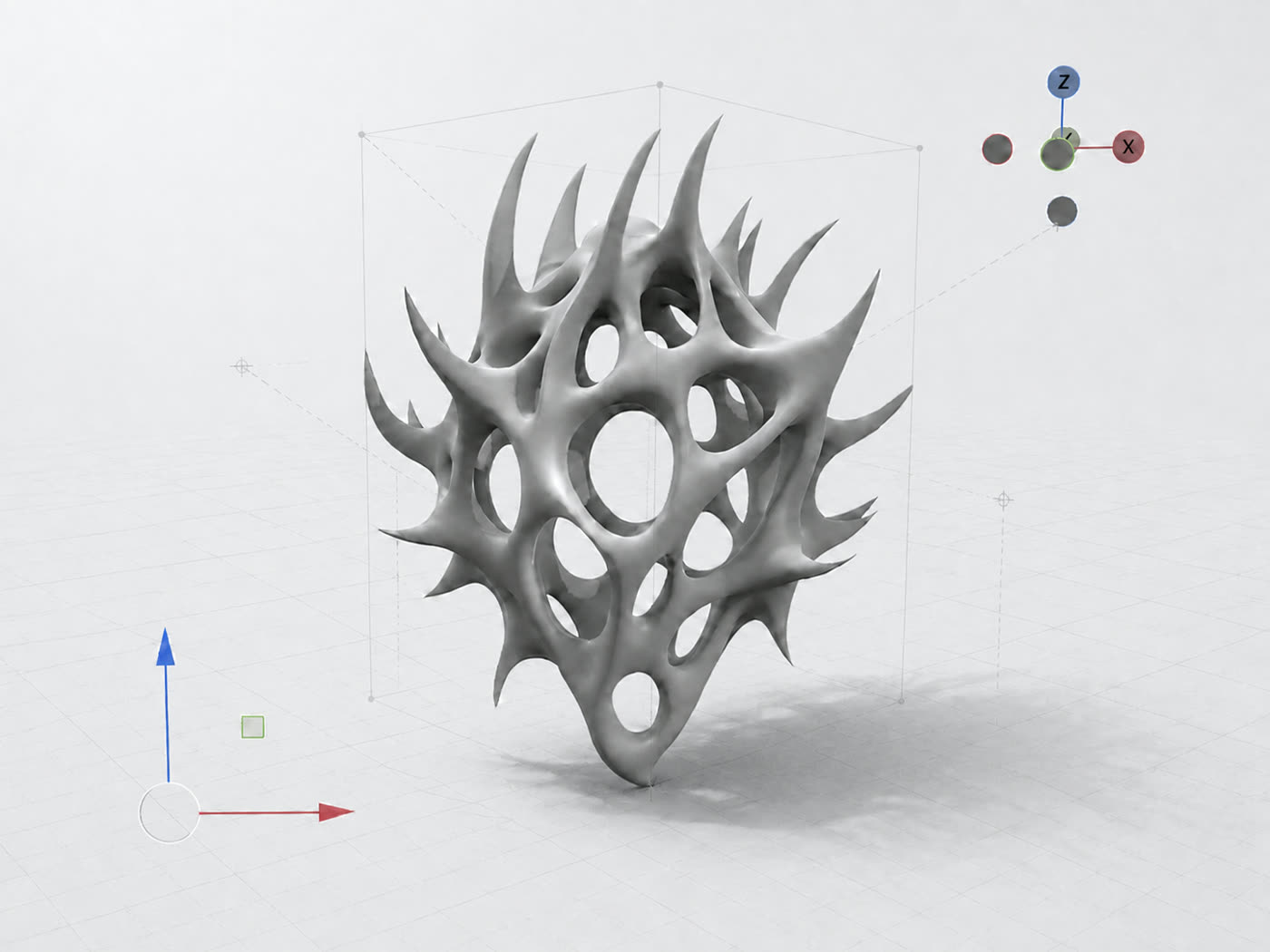 The sketch grows a third dimension.